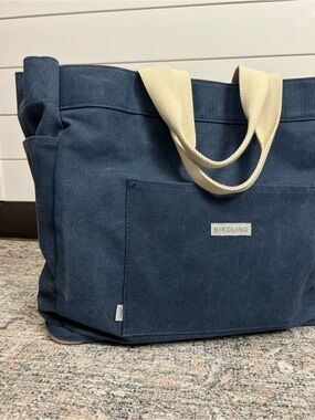 Birdling Day Tripper Canvas Tote Large Blue
